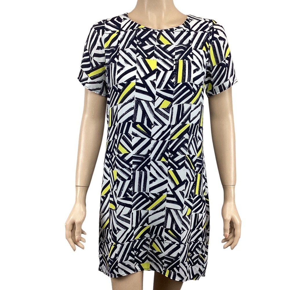 Vestique Yellow & Black Shift‎ dress size small